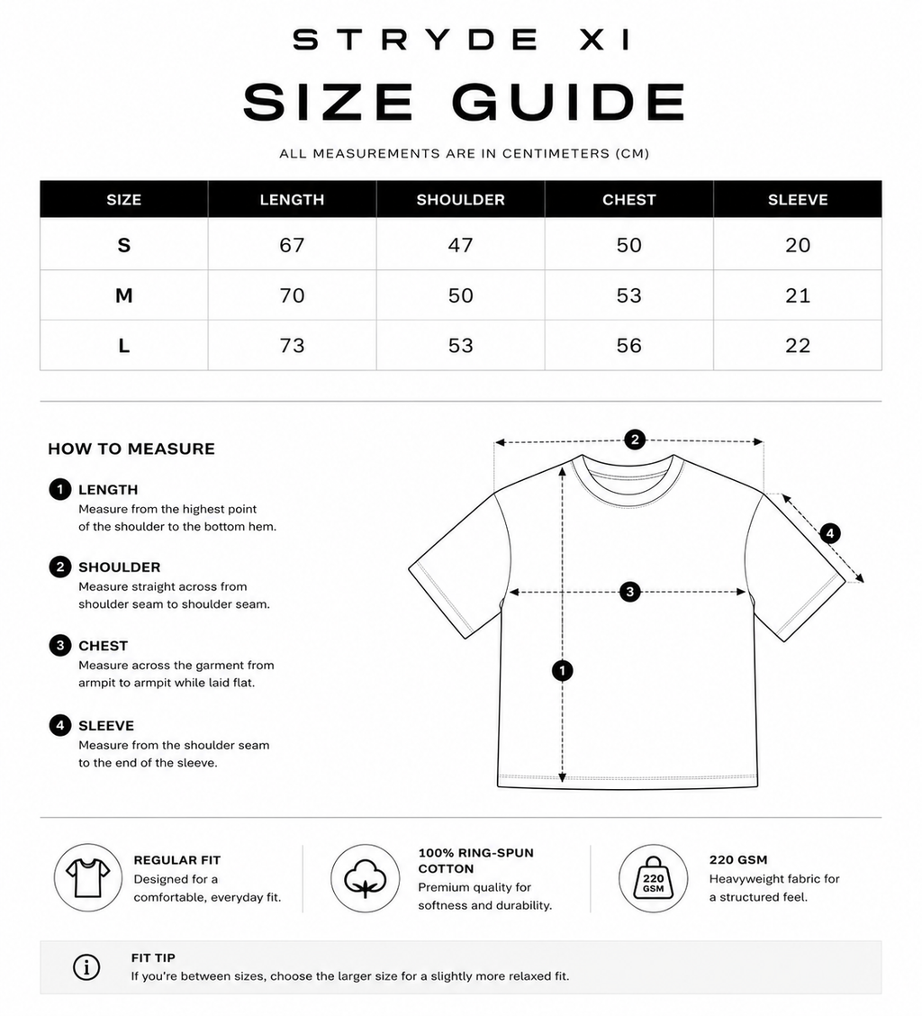 STRYDE XI White T-Shirt Cotton Unisex