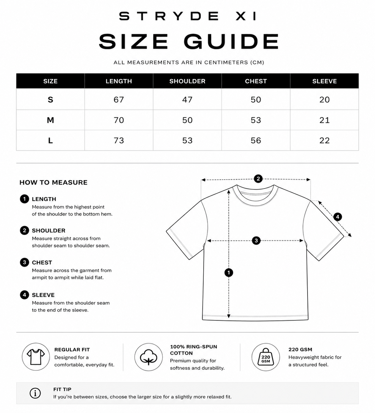 STRYDE XI White T-Shirt Cotton Unisex