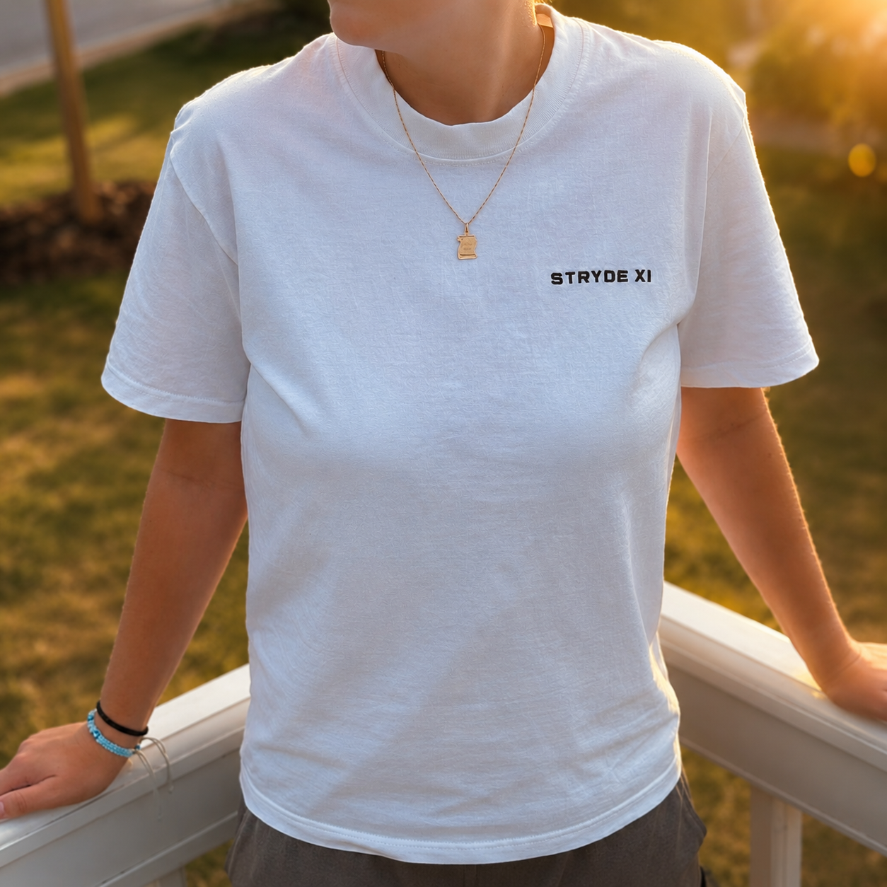 STRYDE XI White T-Shirt Cotton Unisex